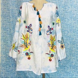 Tassels and Embroidery Boho Blouse